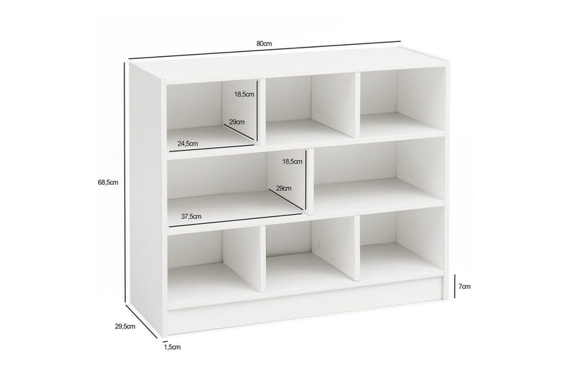 Bokhylle Wohnling Sponplate med 8 Oppbevaringshyller - Husholdning - Servering & borddekking - Karaffel, mugge & kanne - Glassflaske