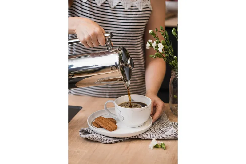 Kaffepresse Maku Gastro 1L Stål - Hvit - Husholdning - Servering & borddekking - Karaffel, mugge & kanne - Frenchpress & Kaffepresse