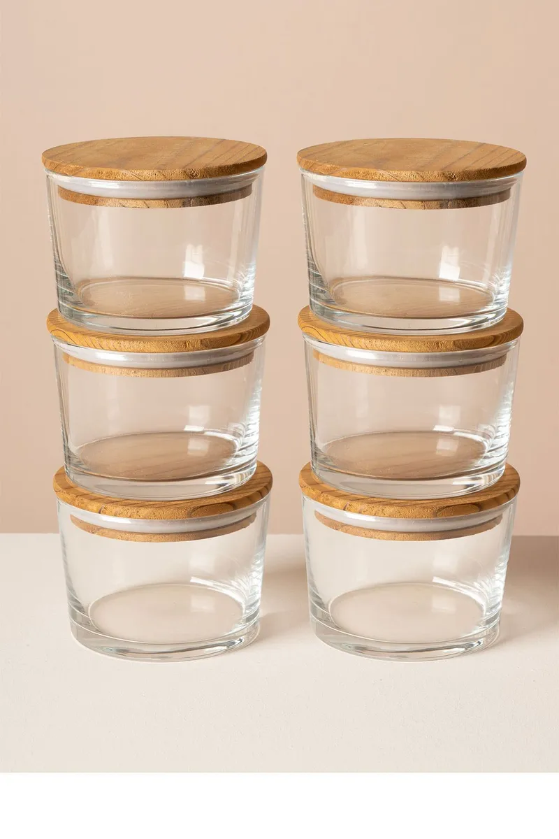 Oppbevaringsbokssett (12 deler) Opviq Cleo-hylle (8 x 8 x 5 cm) Transparent Safir Eik, Transparent Sapphire Oak