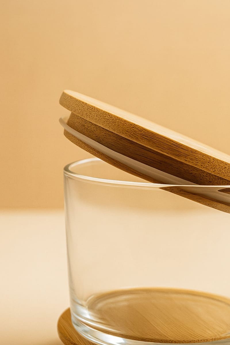 Oppbevaringsbokssett (12 deler) Opviq Cleo Shelf (8 x 8 x 5 cm) Transparent eik - Transparent eik - Husholdning - Servering & borddekking - Karaffel, mugge & kanne - Glassflaske
