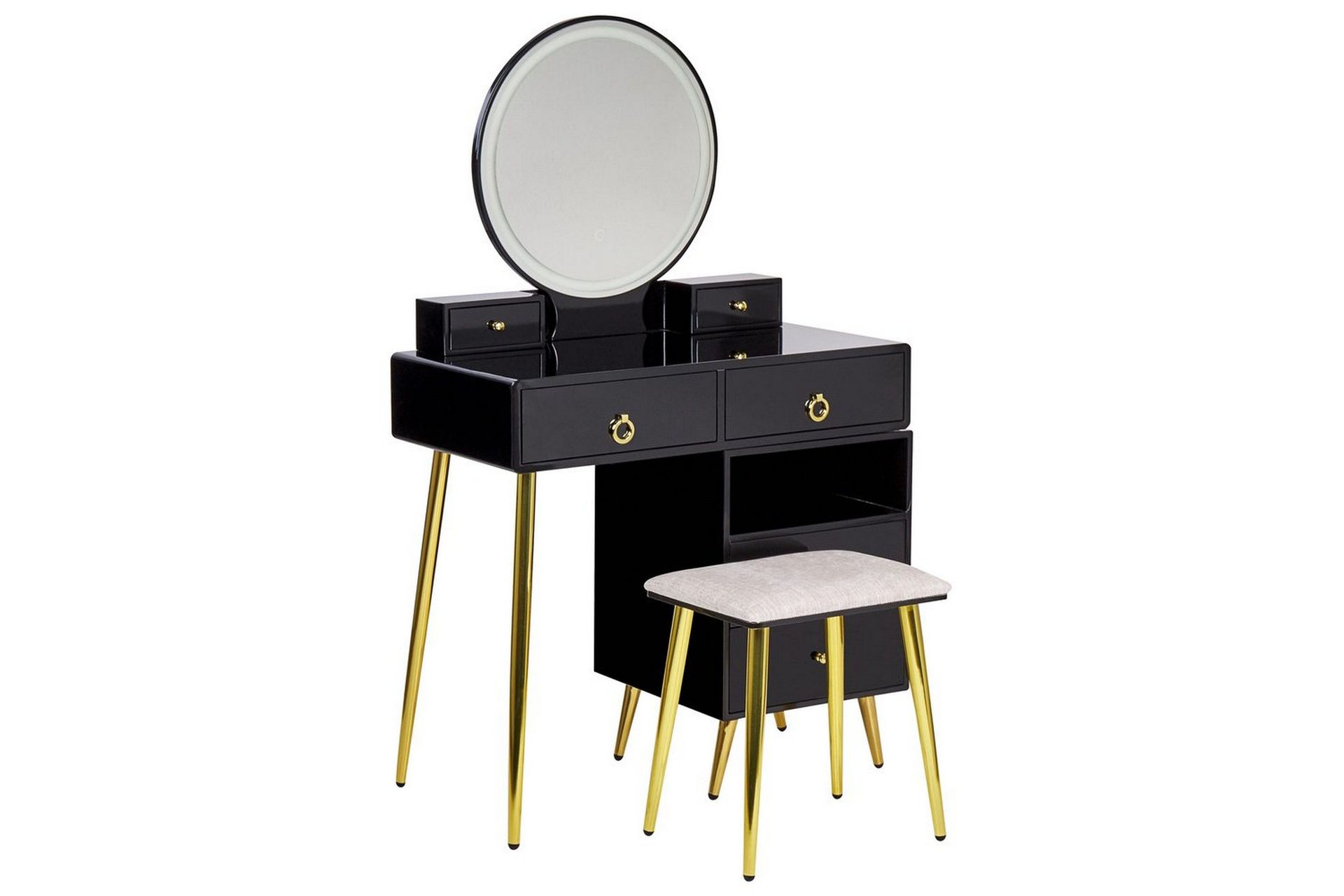 Sminkbord Svart, Guld, Grå -