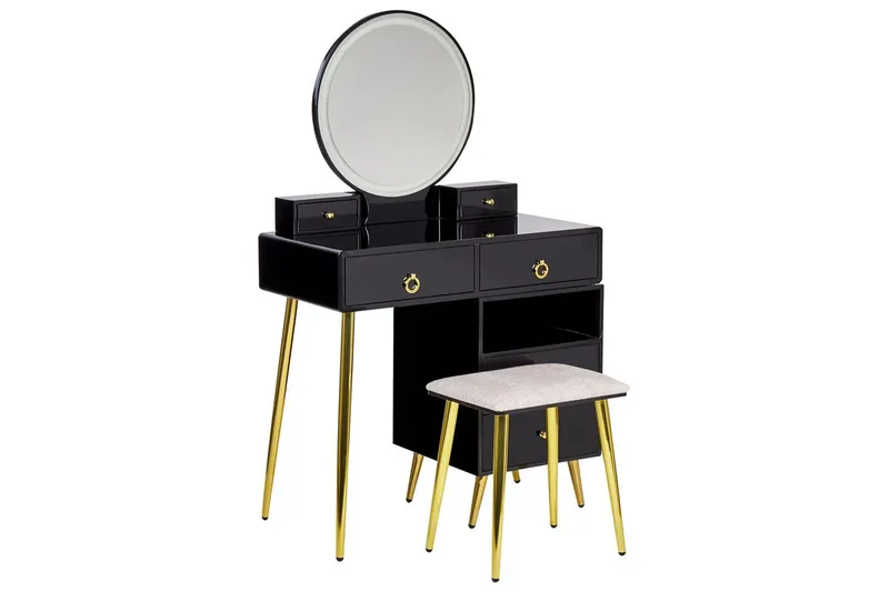 Sminkbord Svart, Guld, Grå, undefined