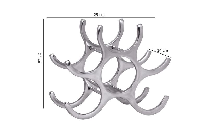 Vinstativ Wohnling Aluminiumstøp Håndpolert Plass til 6 Flasker Modern Loft - Oppbevaring - Hyller - Oppbevaringshylle - Vinstativ & vinhylle
