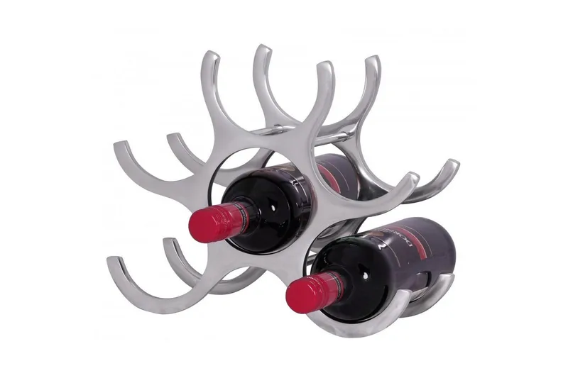 Vinstativ Wohnling Aluminiumstøp Håndpolert Plass til 6 Flasker Modern Loft, undefined