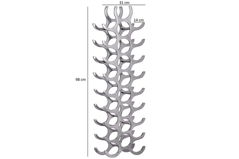 Vinstativ Wohnling Aluminiumstøp Håndpolert Plass til 27 Flasker Modern Loft - Oppbevaring - Hyller - Oppbevaringshylle - Vinstativ & vinhylle