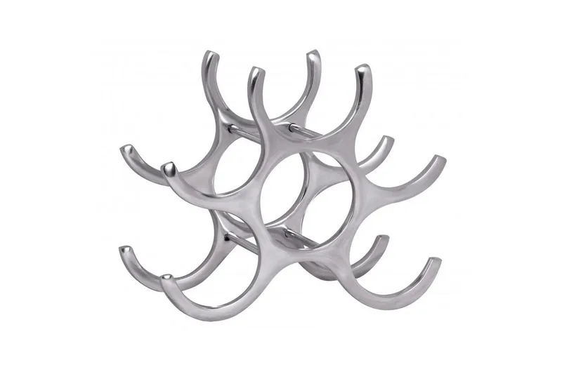 Vinstativ Wohnling Aluminiumstøp Håndpolert Plass til 6 Flasker Modern Loft - Oppbevaring - Hyller - Oppbevaringshylle - Vinstativ & vinhylle