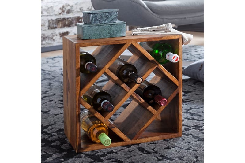 Vinstativ Wohnling Massivt tre plass til 8 flasker landstil - Husholdning - Servering & borddekking - Karaffel, mugge & kanne - Glassflaske