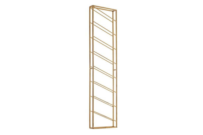 Vinstativ Wohnling veggmontert, plass til 8 flasker, pulverlakkert metall, industriell loftstil Gull - Gull - Husholdning - Servering & borddekking - Karaffel, mugge & kanne - Glassflaske