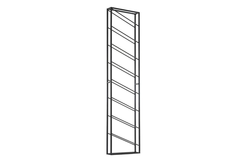 Vinstativ Wohnling veggmontert, plass til 8 flasker, pulverlakkert metall, industriell loftstil Svart - Svart - Husholdning - Servering & borddekking - Karaffel, mugge & kanne - Glassflaske