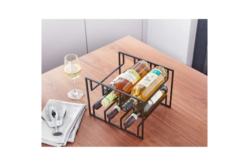 Vinstativ Wohnling Pulverlakkert metall plass til 6 flasker moderne - Husholdning - Servering & borddekking - Karaffel, mugge & kanne - Glassflaske