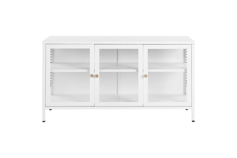 Vitrineskap med LED Newport Hvit - Hvit - Husholdning - Servering & borddekking - Karaffel, mugge & kanne - Glassflaske