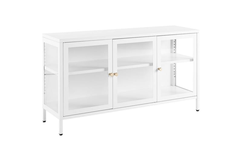 Vitrineskap med LED Newport Hvit - Hvit - Husholdning - Servering & borddekking - Karaffel, mugge & kanne - Glassflaske