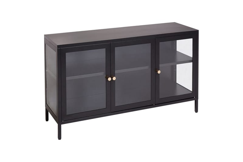 Vitrineskap med LED Newport Svart - Svart - Husholdning - Servering & borddekking - Karaffel, mugge & kanne - Glassflaske