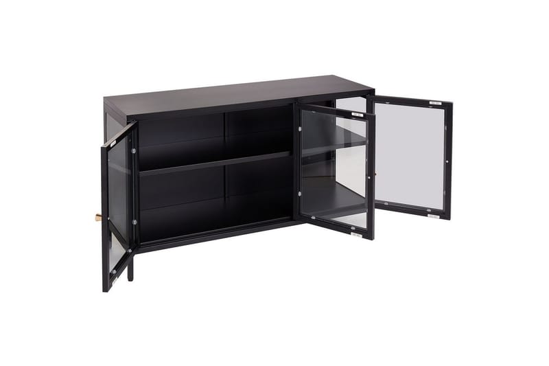 Vitrineskap med LED Newport Svart - Svart - Husholdning - Servering & borddekking - Karaffel, mugge & kanne - Glassflaske