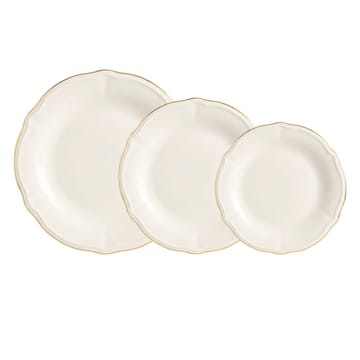 Middagsservise (18 deler) Opviq Altin File Fulya 18 (30 x 32 x 31 cm) Hvit Gull - Hvit og gull - Husholdning - Servering & borddekking - Porselen