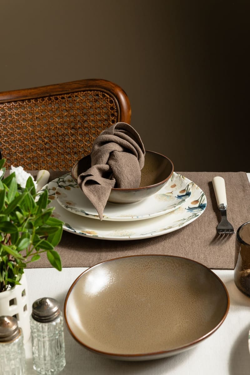Middagsservise (24 deler) Opviq Neris Moss Pebble 24 (32 x 36 x 41 cm) Flerfarget - flerfarget - Husholdning - Servering & borddekking - Porselen