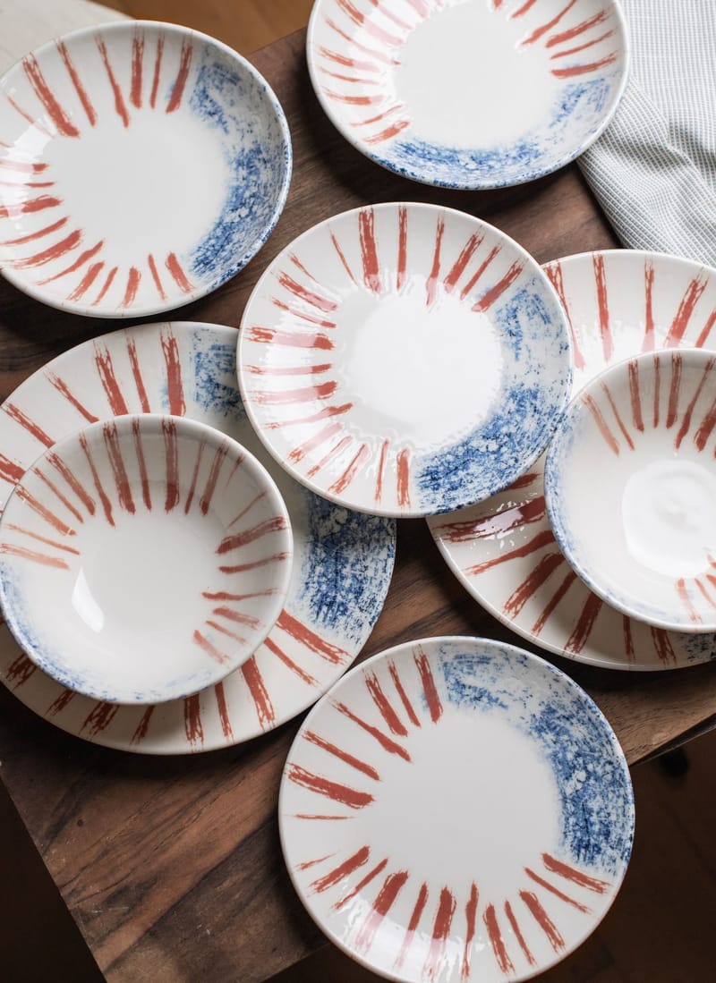 Middagsservise (24 deler) Opviq Novalis Chic 24 (32 x 36 x 41 cm) Flerfarget - Flerfarget - Husholdning - Servering & borddekking - Porselen
