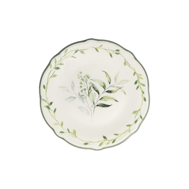 Middagsservise (24 deler) Opviq Olivessa Fulya 24 (32 x 36 x 41 cm) Hvit Grønn - Hvit og grønn - Husholdning - Servering & borddekking - Porselen