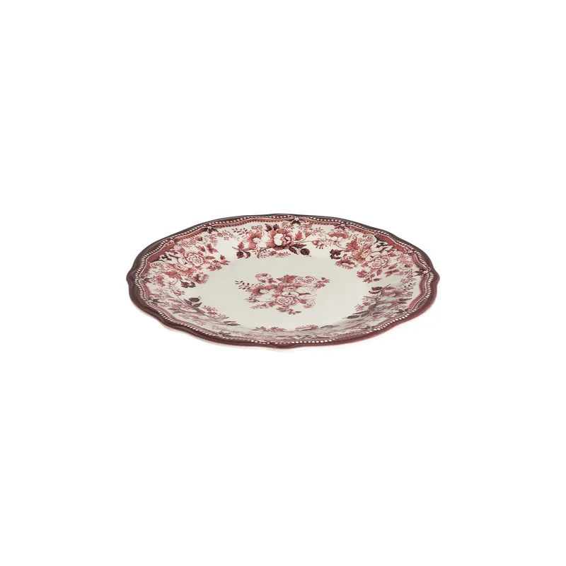 Middagsservise (24 deler) Opviq Velour Rødbrun Fulya 24 (32 x 36 x 41 cm) Hvit Rødbrun - Hvit og burgunder - Husholdning - Servering & borddekking - Porselen
