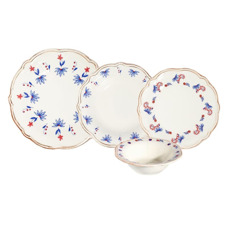Middagsservise (24 deler) Opviq Pamela Fulya 24 (32 x 36 x 41 cm) Flerfarget - Flerfarget - Husholdning - Servering & borddekking - Tallerkener