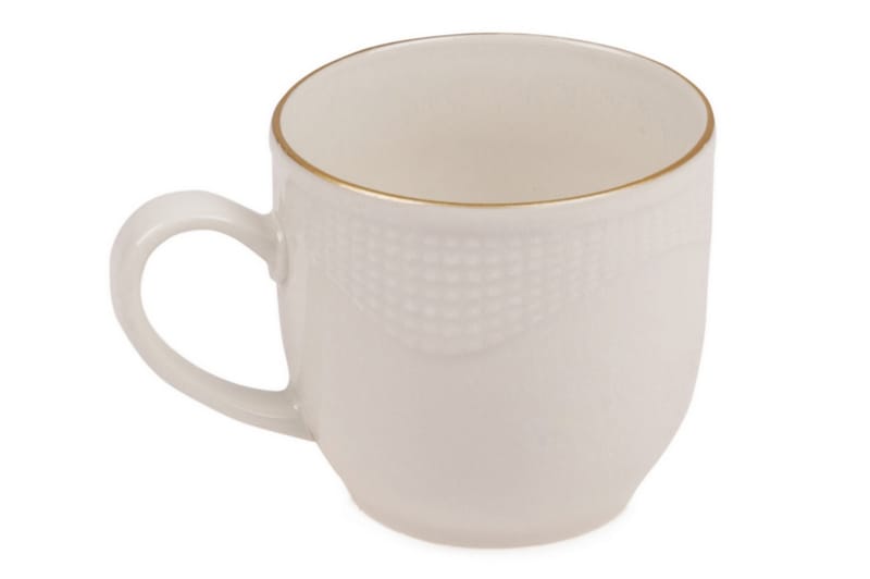 Adine Kaffeservise 12 Deler Porselen - Creme/Gull - Kaffekopp & kaffekrus - Porselen - Mugger & kopper