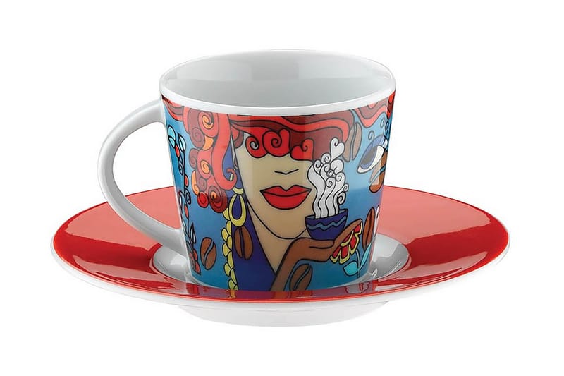Kaffeservice 12-pk - Flerfarget - Husholdning - Servering & borddekking - Mugger & kopper - Kaffekopp & kaffekrus