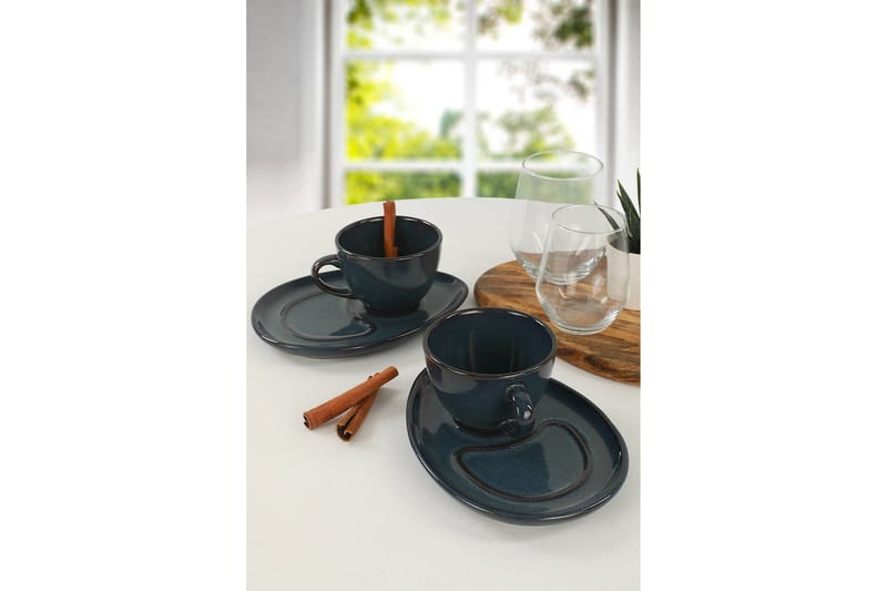 Kaffeservise 4-pk - Mørkeblå - Husholdning - Servering & borddekking - Mugger & kopper - Kaffekopp & kaffekrus