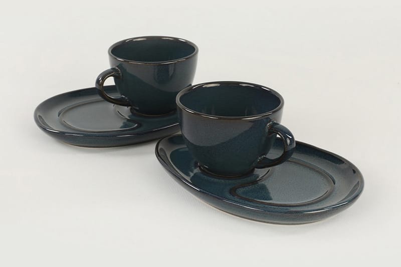 Kaffeservise 4-pk - Mørkeblå - Husholdning - Servering & borddekking - Mugger & kopper - Kaffekopp & kaffekrus