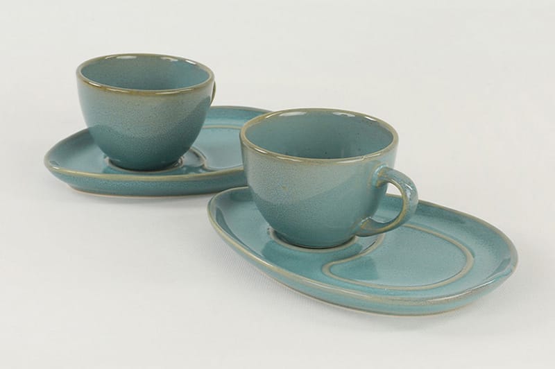 Kaffeservise 4-pk - Turkis - Husholdning - Servering & borddekking - Mugger & kopper - Kaffekopp & kaffekrus