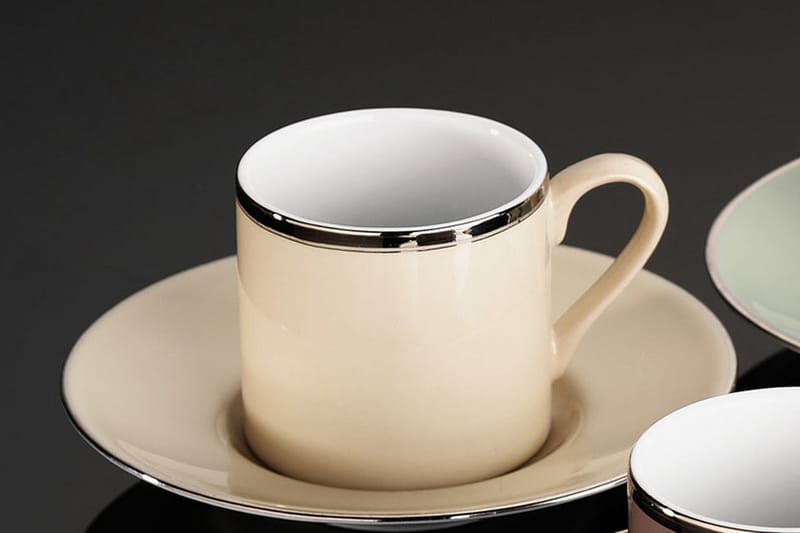 Adine Kaffeservise 12 Deler Porselen - Hvit/Flerfarget - Husholdning - Servering & borddekking - Porselen