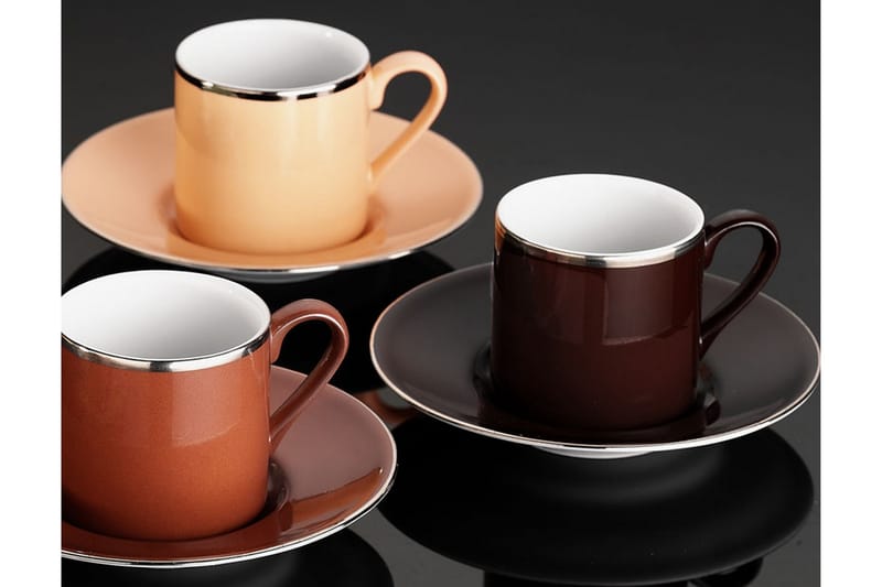 Adine Kaffeservise 12 Deler Porselen - Hvit/Flerfarget - Husholdning - Servering & borddekking - Porselen
