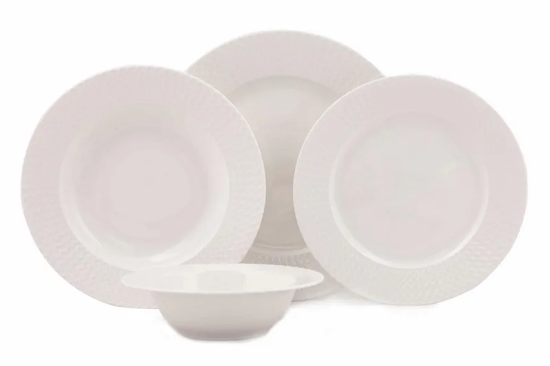 Adine Middagsservice 24 Deler Porselen - Hvit - Husholdning - Servering & borddekking - Porselen