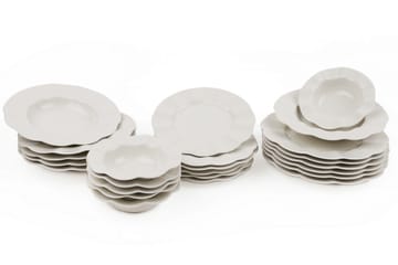 Adine Middagsservise 24 Deler Porselen - Creme - Husholdning - Servering & borddekking - Porselen