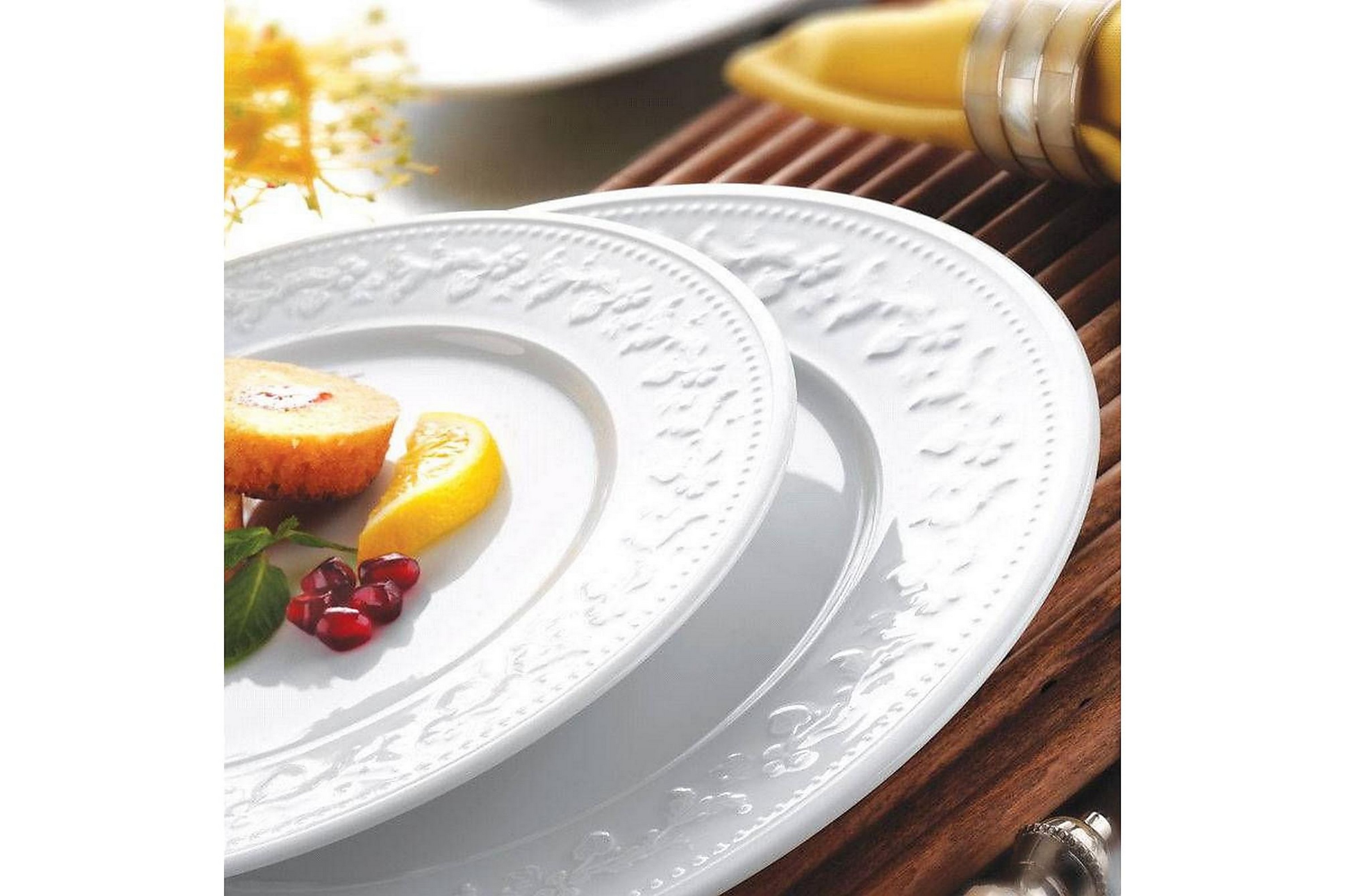 Adine Tallerkensett 24 Deler - Porselen/Hvit