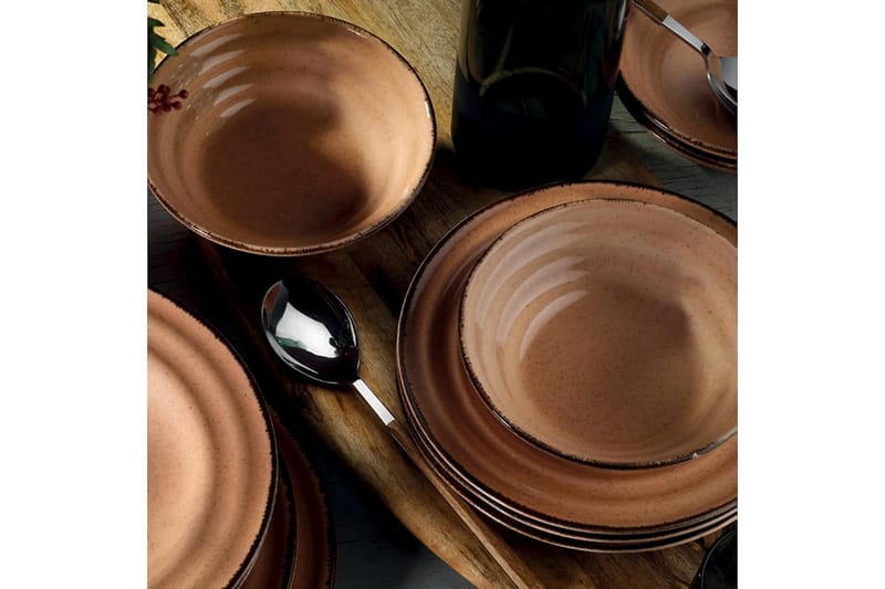 Adine Tallerkensett 24 Deler - Porselen/Lyserosa - Husholdning - Servering & borddekking - Porselen