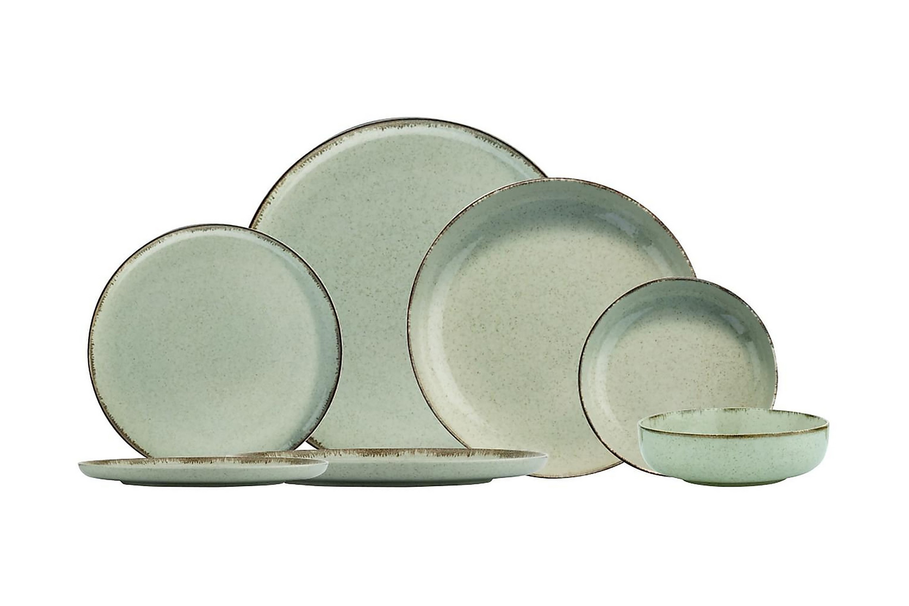 Adine Tallerkensett 24 Deler - Porselen/Grønn