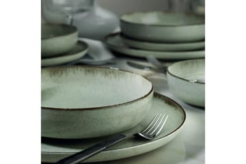 Adine Tallerkensett 24 Deler - Porselen/Grønn - Husholdning - Servering & borddekking - Porselen
