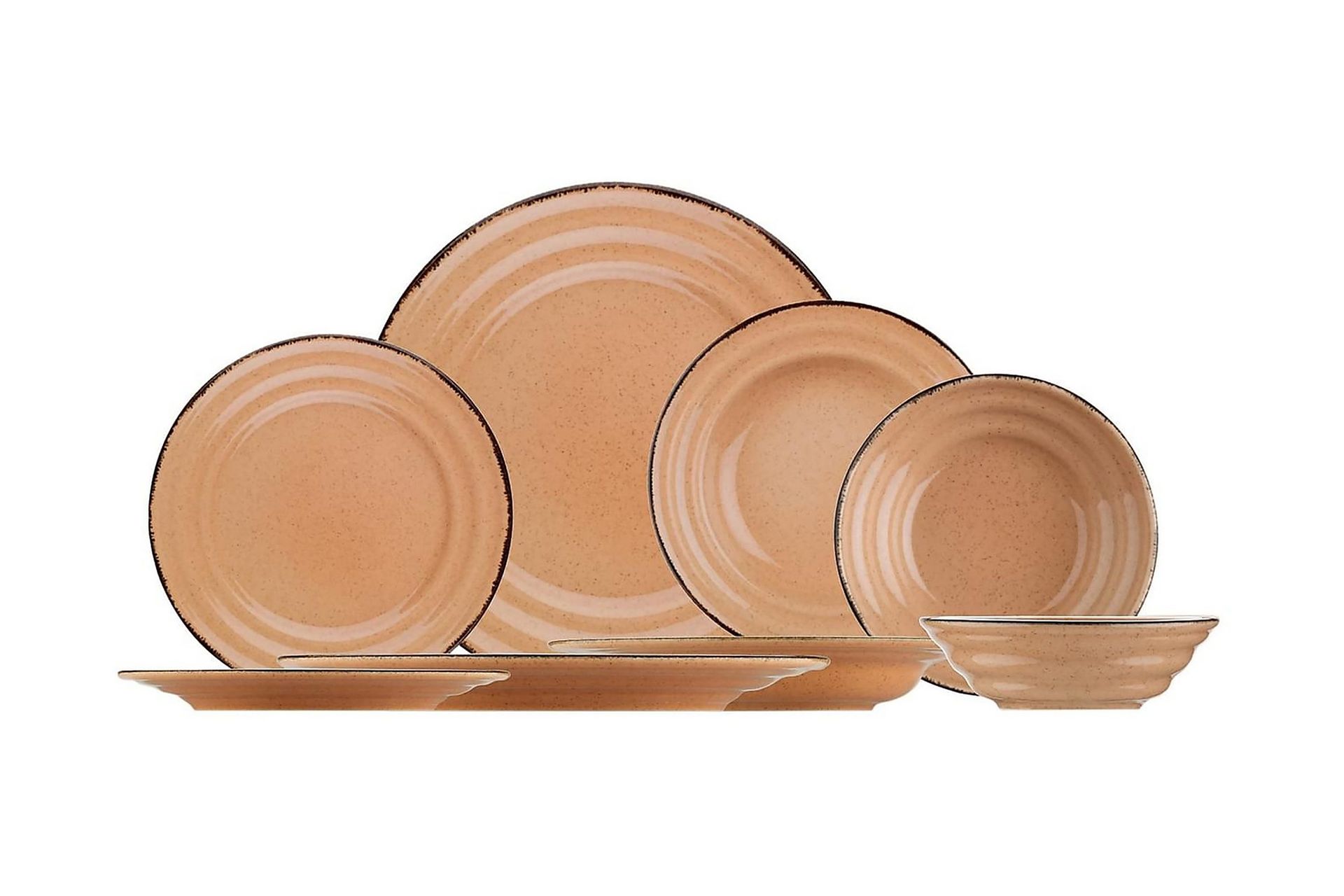 Adine Tallerkensett 24 Deler - Porselen/Lyserosa