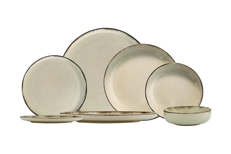 Adine Tallerkensett 24 Deler, Porselen/Brun