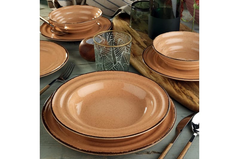 Adine Tallerkensett 24 Deler - Porselen/Lyserosa - Husholdning - Servering & borddekking - Porselen