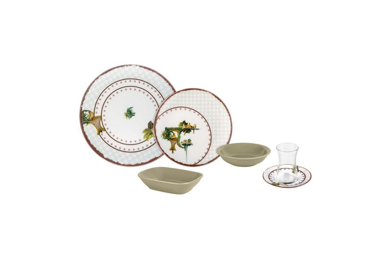 Frokostsett (25 deler) Nylar 129 flerfarget - Multifarget - Husholdning - Servering & borddekking - Porselen