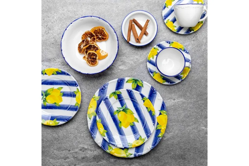 Frokostsett (26 deler) Nylar 126 flerfarget - Blå - Husholdning - Servering & borddekking - Porselen