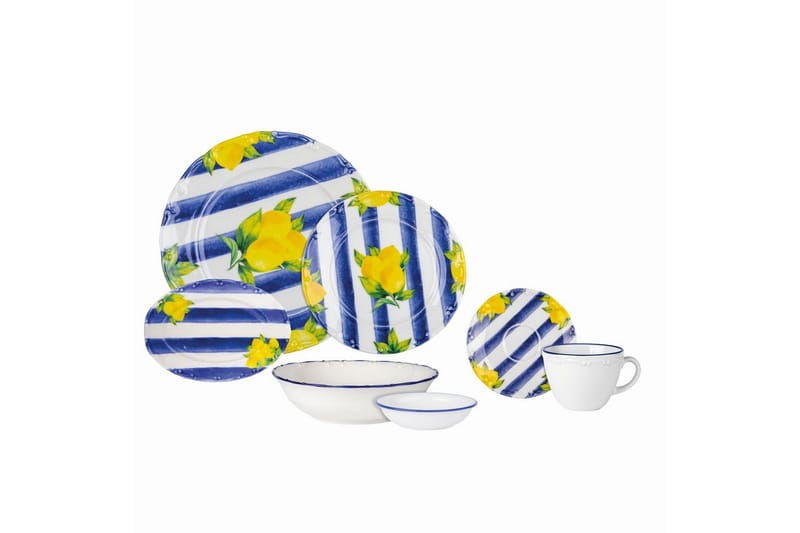 Frokostsett (26 deler) Nylar 126 flerfarget - Blå - Husholdning - Servering & borddekking - Porselen