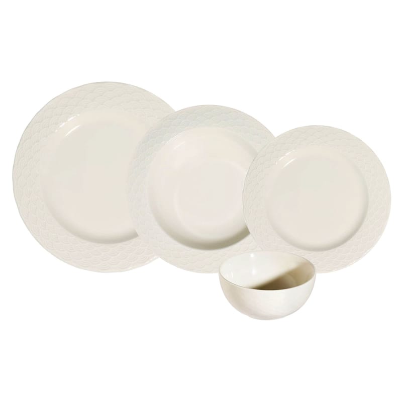 Middagsservise (24 deler) Opviq Costa Costa 24 (32 x 36 x 41 cm) Hvit - Hvit - Husholdning - Servering & borddekking - Porselen