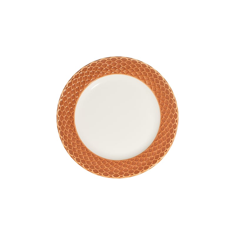 Middagsservise (24 deler) Opviq Orila Costa 24 (32 x 36 x 41 cm) Hvit oransje - hvit og oransje - Husholdning - Servering & borddekking - Porselen