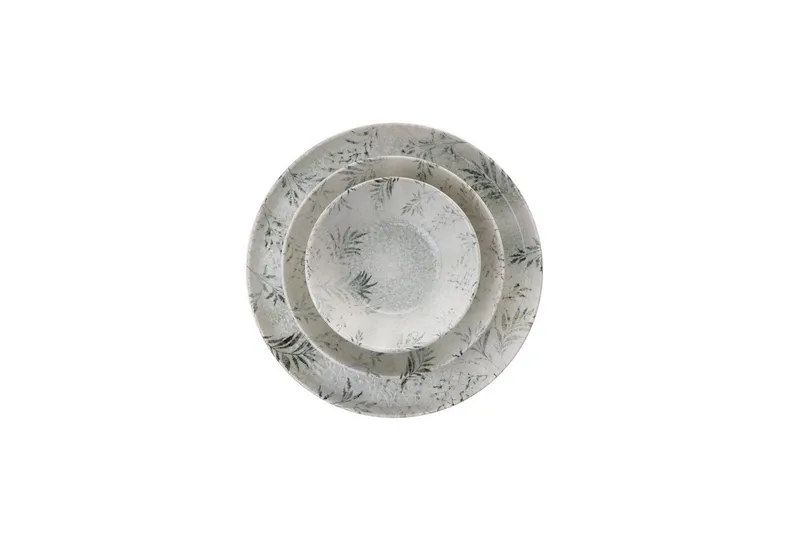 Spisesett (12 deler) Wenaeton Hvit / Antrasitt - Hvit/Antrasitt - Husholdning - Servering & borddekking - Porselen