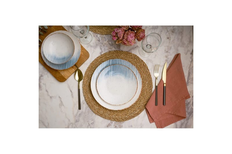 Spisesett (24 deler) Syril Flerfarget - Hvit - Husholdning - Servering & borddekking - Porselen