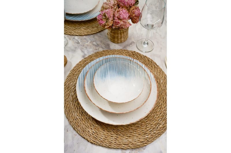 Spisesett (24 deler) Syril Flerfarget - Hvit - Husholdning - Servering & borddekking - Porselen