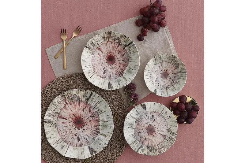 Subatan Tallerkensett 24 Deler - Porselen/Flerfarget - Husholdning - Servering & borddekking - Porselen