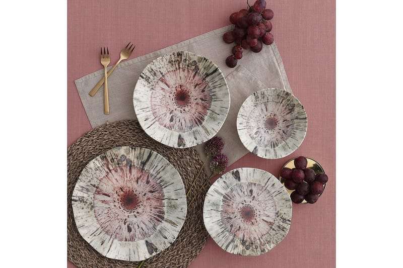 Subatan Tallerkensett 24 Deler - Porselen/Flerfarget - Husholdning - Servering & borddekking - Porselen